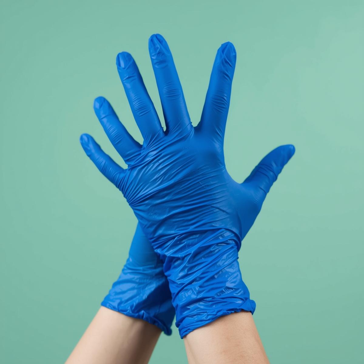 Cobalt Blue Nitrile Examination Gloves Powder-Free - Image 2