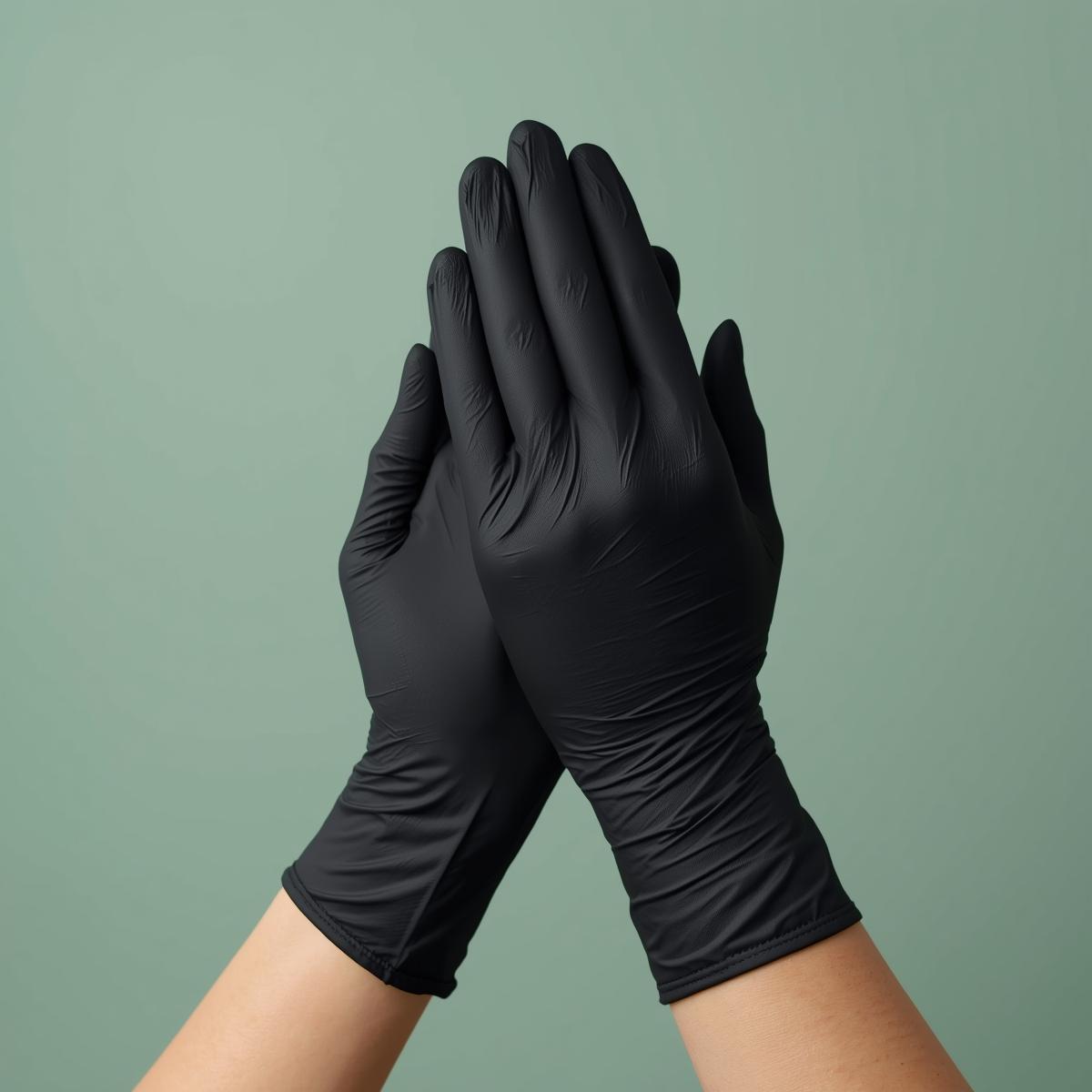 Black Nitrile Examination Gloves Powder-Free - Image 2