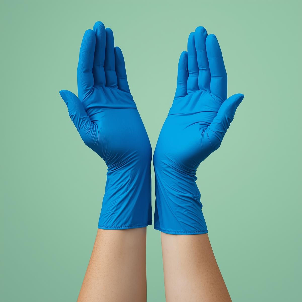 Cobalt Blue Nitrile Examination Gloves Powder-Free - Image 3