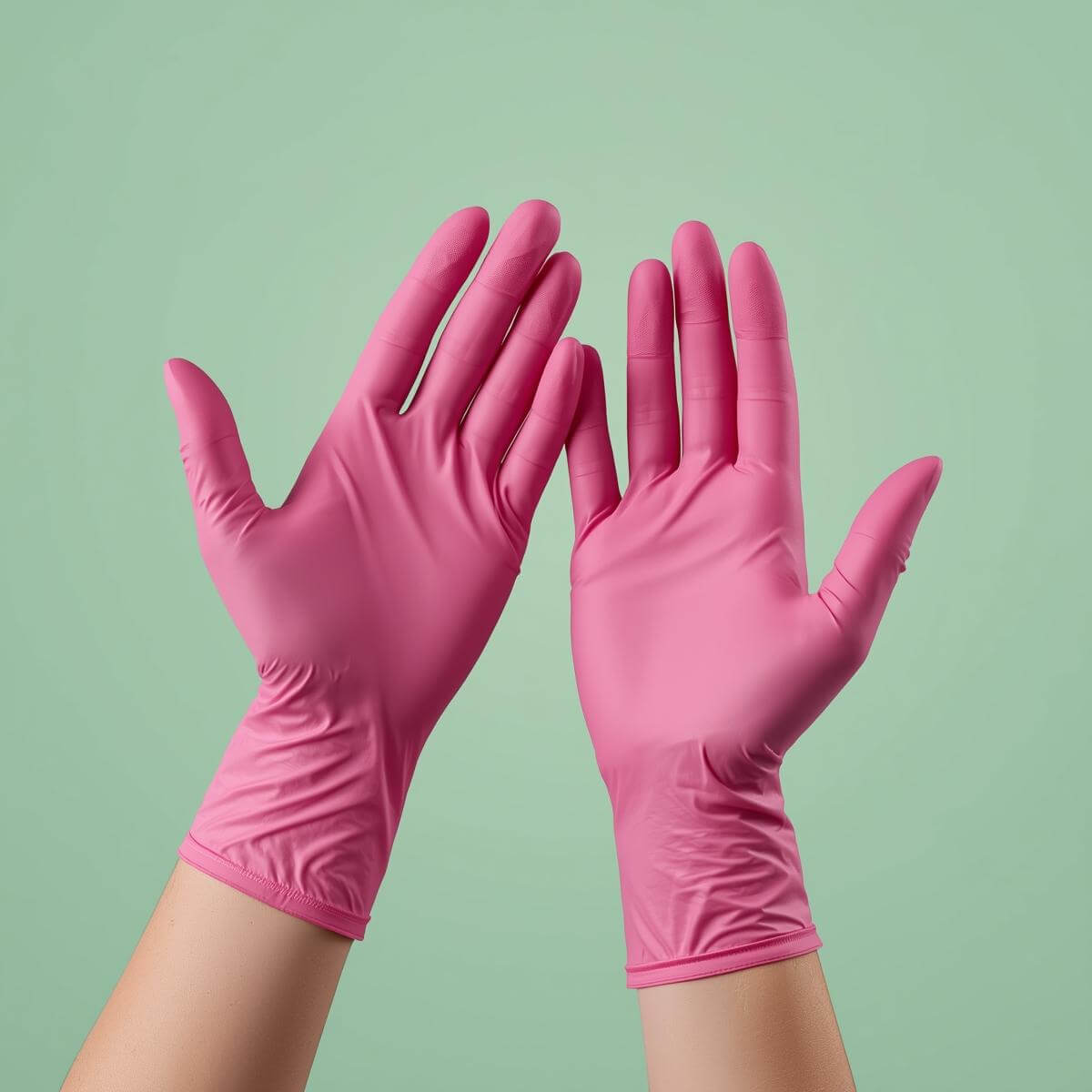 Pink Nitrile Examination Gloves Non-Sterile - Image 2